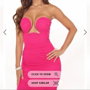 Hot pink midi dress